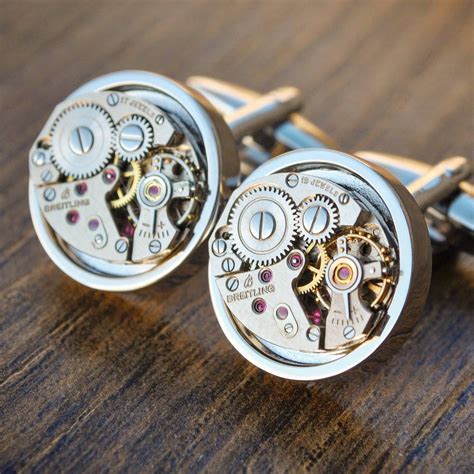 breitling watch movement cufflinks|letter cufflinks.